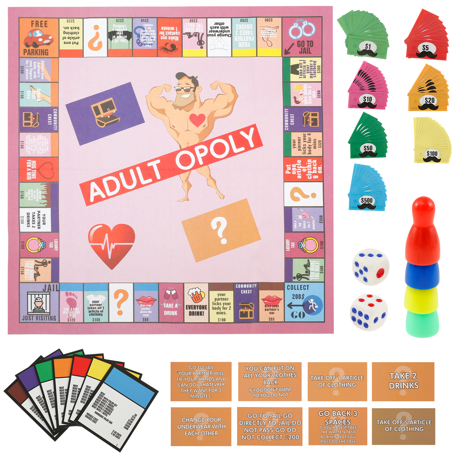 Board Game Unmatched - Adultopoly Board Game Fun Drinking Board