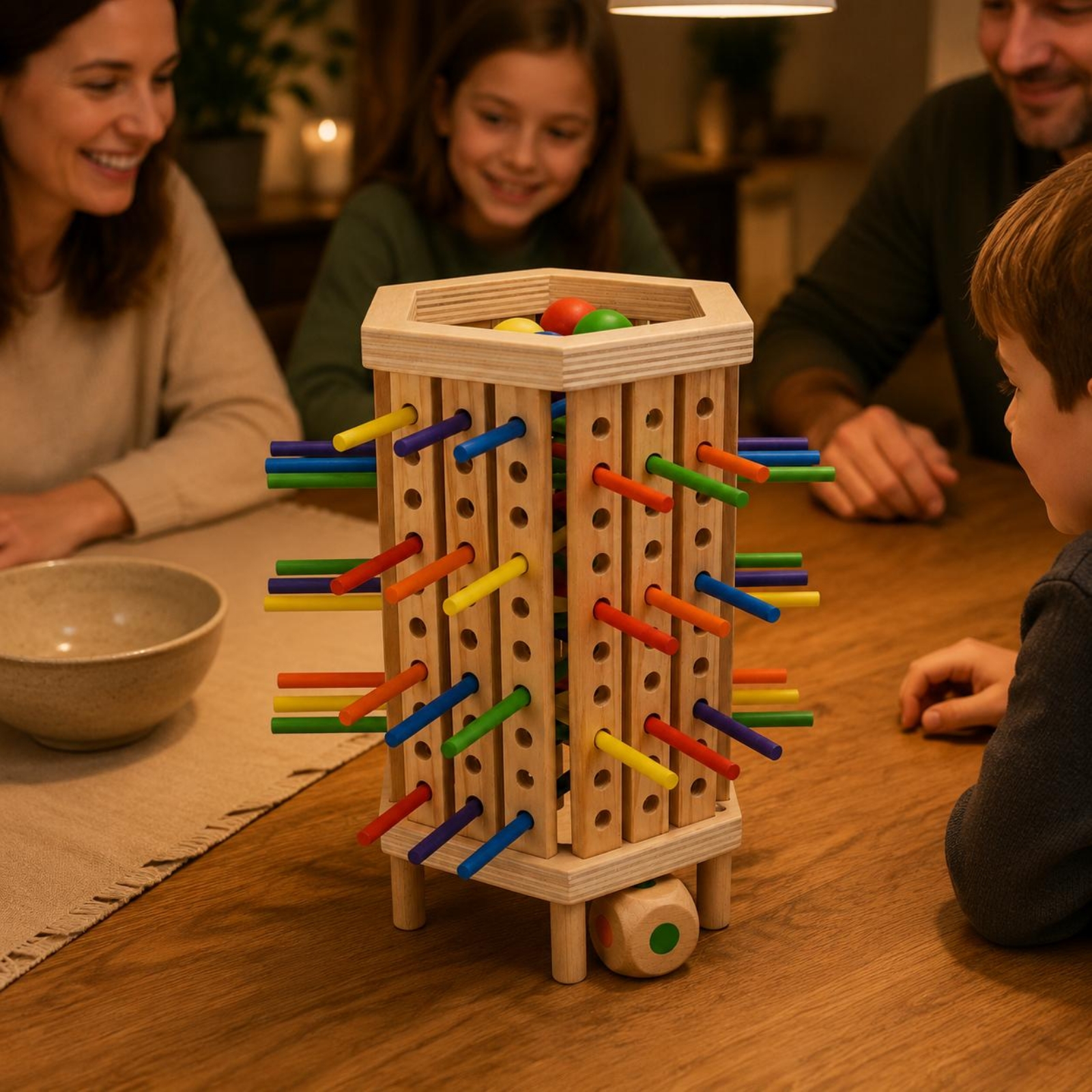 Stick and Dice Game Hexagonal  - Dice Tower Wooden reseña y precio