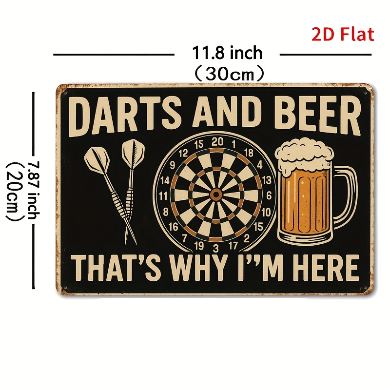 Tin Sign - Darts Board Beer Mu - Board Game Quote reseña y precio