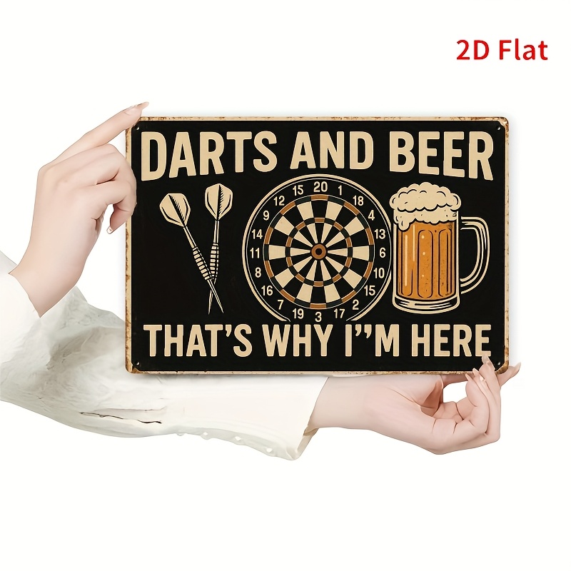 Tin Sign - Darts Board Beer Mu - Board Game Quote reseña y precio