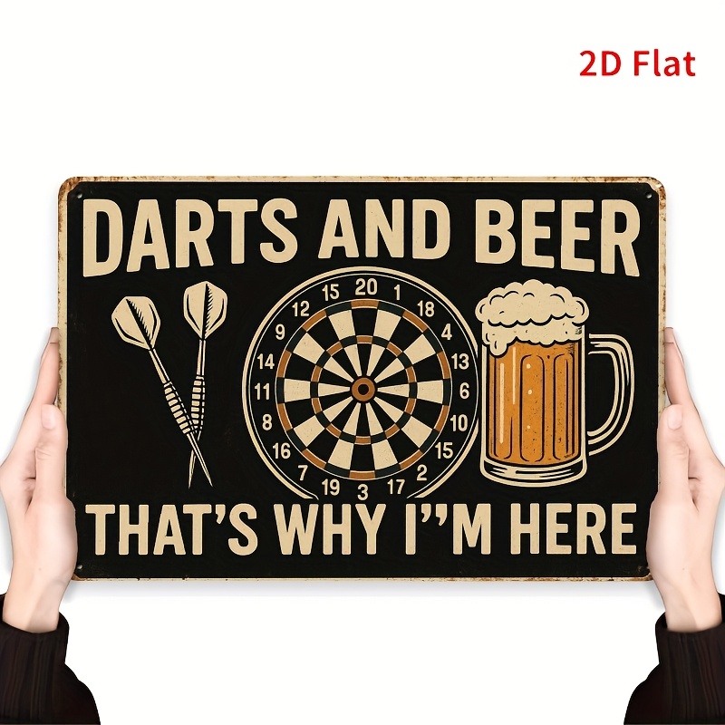 Tin Sign - Darts Board Beer Mu - Board Game Quote reseña y precio