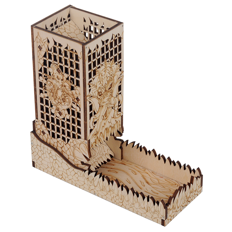 D&D Dice Tower with Tray Wood  - Dice Tower Wooden reseña y precio