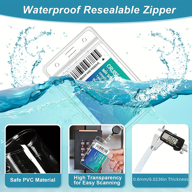 1-3Pcs Waterproof ID Badge Hol - Card Sleeves Protector reseña y precio