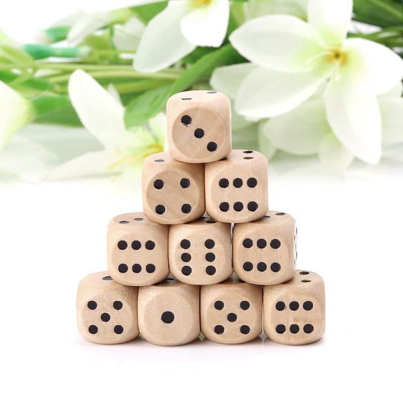 10Pcs Wooden 6 Sided D6 Faces  - Dice Tower Wooden reseña y precio